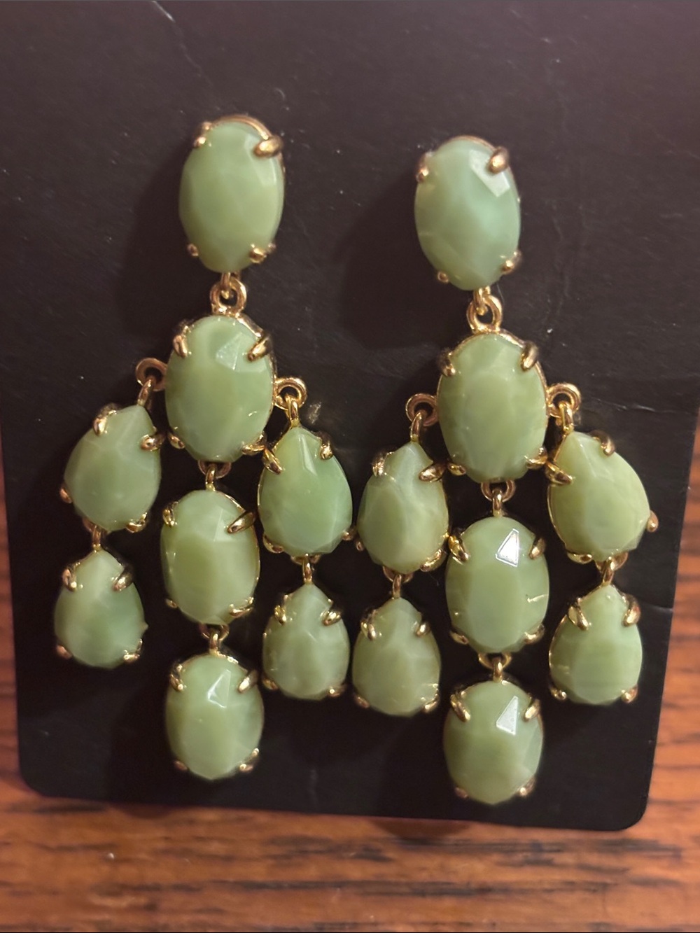 Stella & Dot mint green chandelier earrings